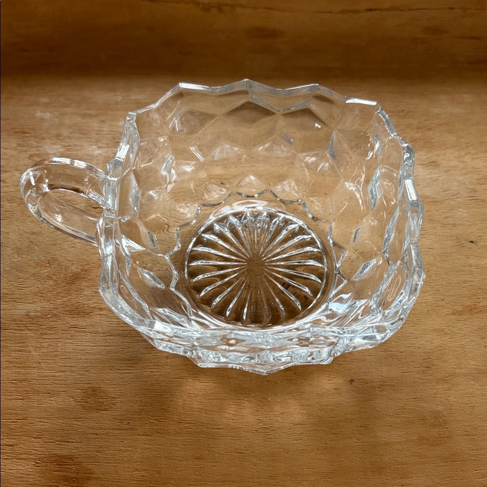 Vintage Fostoria Glass Co Square Nappy Clear Cubist Pattern Beautiful Condition